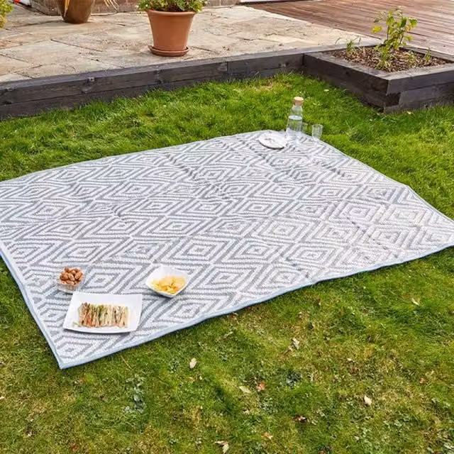 Garden Mile Extra Large Grey Picnic Blanket for Garden and Beach