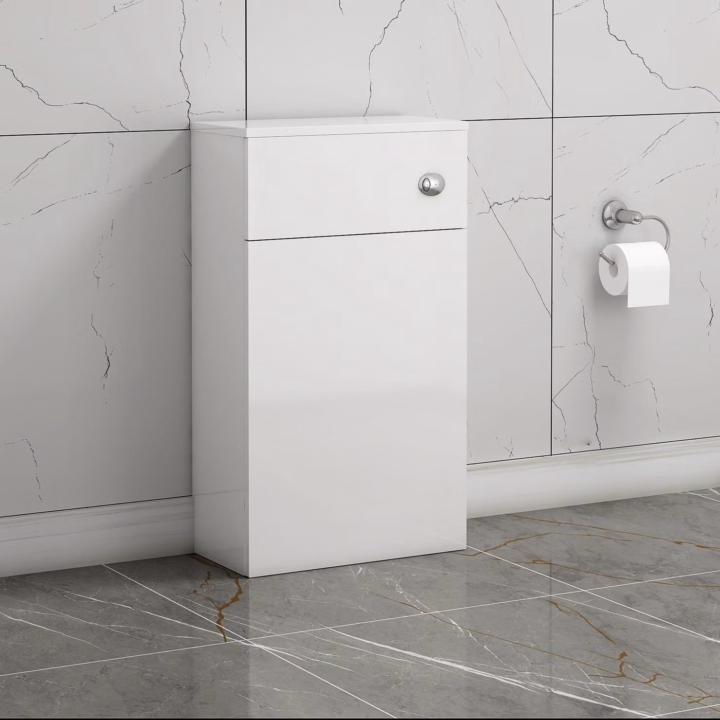 Royal Bathrooms Turin Gloss White Back to Wall Toilet Unit