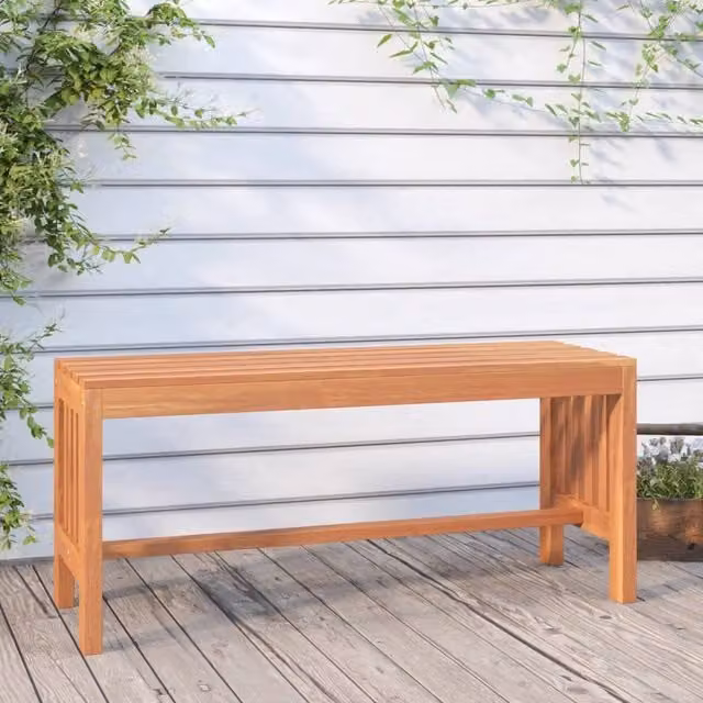 Berkfield Home Solid Wood Eucalyptus Garden Bench in Brown, Width: 110 cm