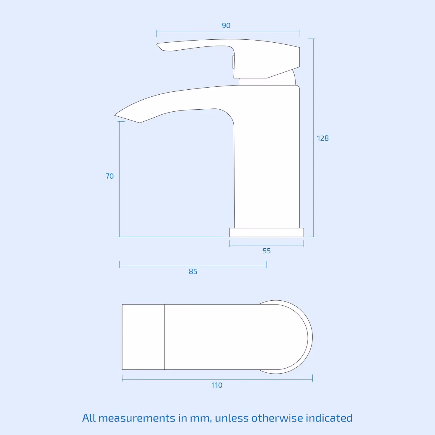 Nes Home Matt Black Mini Cloakroom Bathroom Basin Mono Mixer Tap with Pop Up Waste – 2