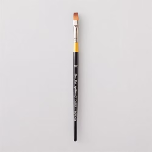 Daler-Rowney System3 Short Flat Acrylic Brush with Synthetic Hair, 1/4in – 1