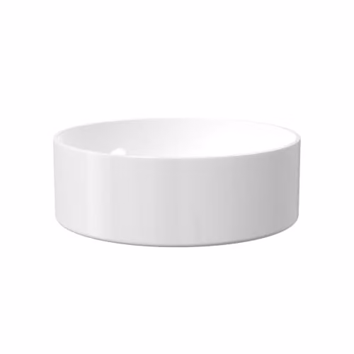 Nes Home Coley Round Ceramic Countertop Basin in Gloss White, Diameter: 36 cm – 2