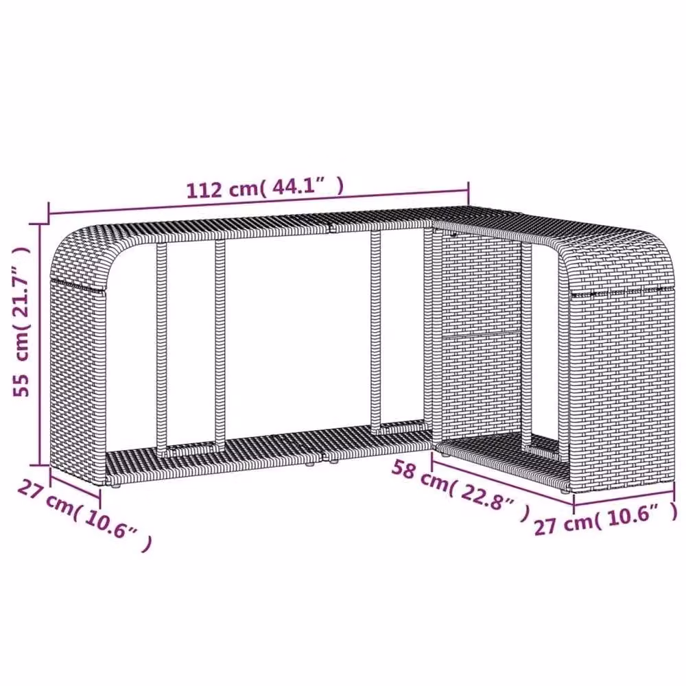 Kelvenix Black Poly Rattan Wall Mounted Garden Storage Shelves, 2 Pack – 2