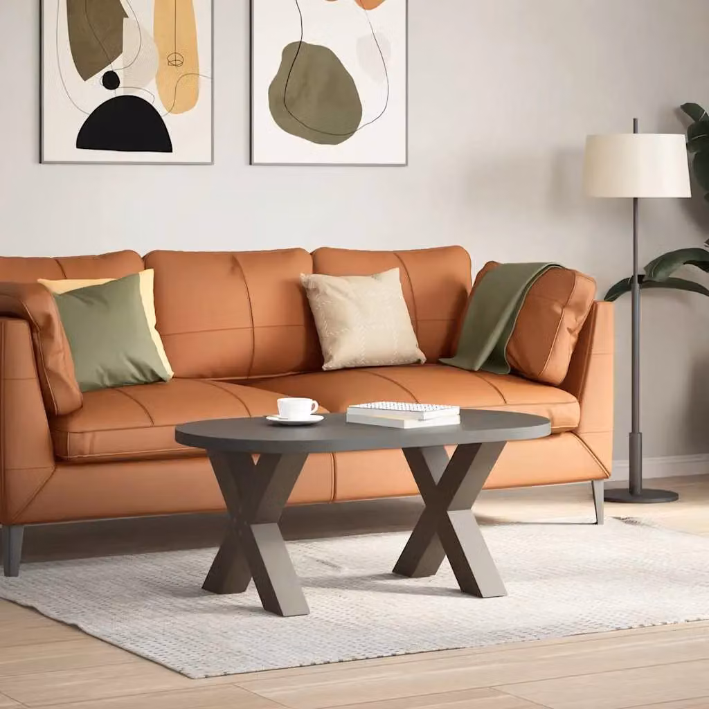Berkfield Home X-Shaped Coffee Table Legs, 2 Pieces, Brown Steel – 2