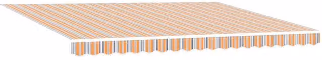 Berkfield Home Manual Retractable Wall-Mounted Awning with LED Multicolour Stripe in Orange, W: 450 cm, D: 300 cm