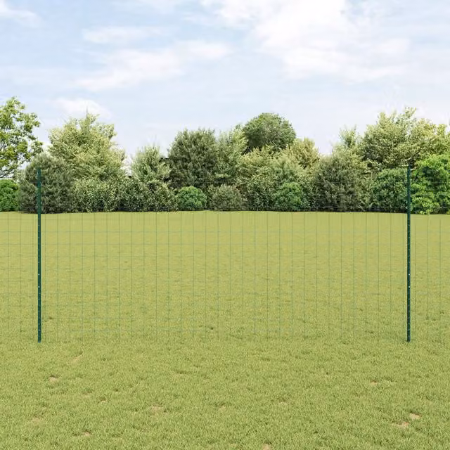 Berkfield Home Euro Fence with 5 U Posts, Green PVC Coated Steel, W: 10 m, H: 1.8 m