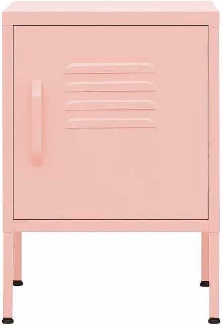 Berkfield Home Pink Metal Nightstands, Set of 2, W/D/H: 35 x 35 x 51 cm