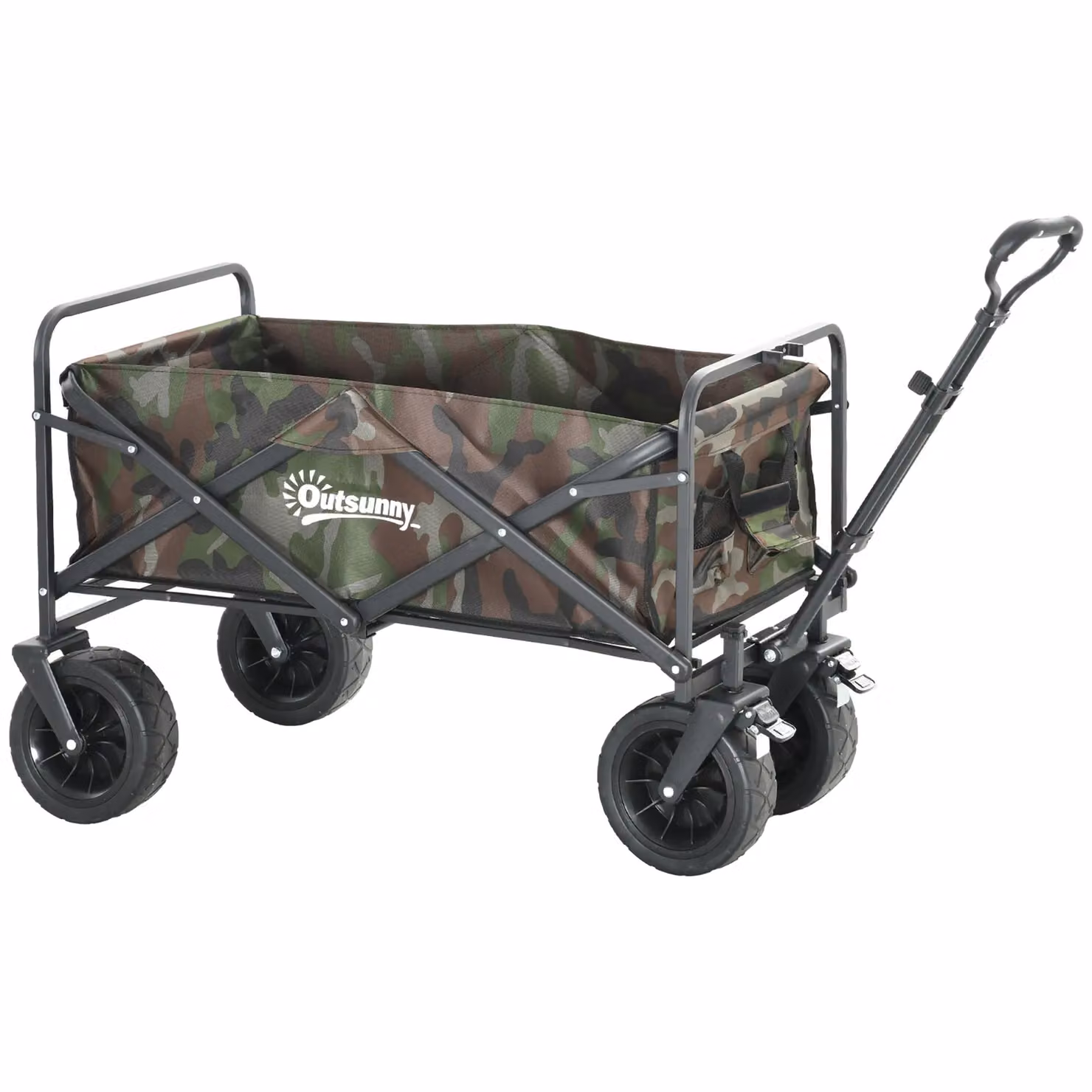 OUTSUNNY Foldable Garden Utility Wagon with Carry Bag, Green – 2