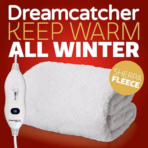 Dreamcatcher Sherpa Single Electric Blanket in White, W/D/H: 90 x 190 cm – 6