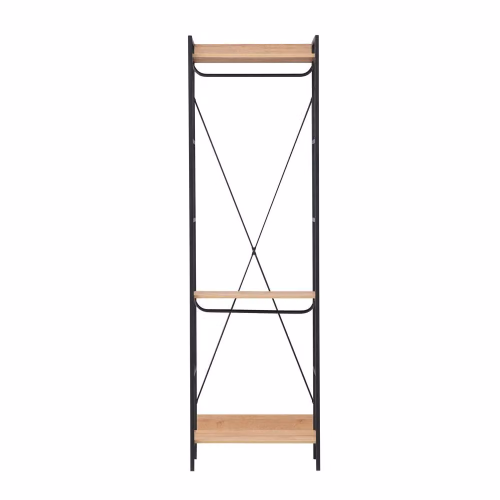 Timber Art Design Dual Hanging Open Wardrobe in Riviera Oak Brown – 2