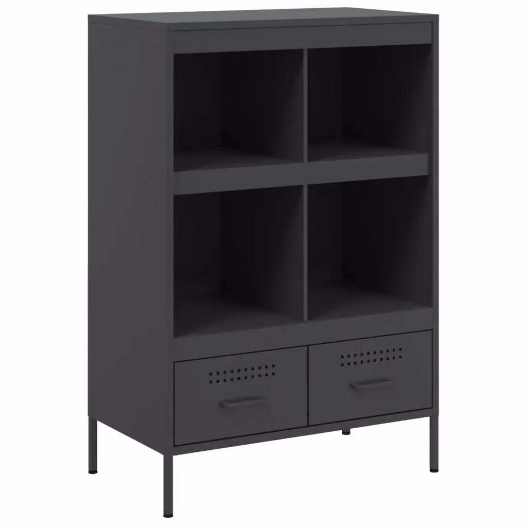 Berkfield Home Industrial Black Metal Highboard with Hinged Doors and Internal Drawers W/D/H: 68 x 39 x 101.5 cm – 2