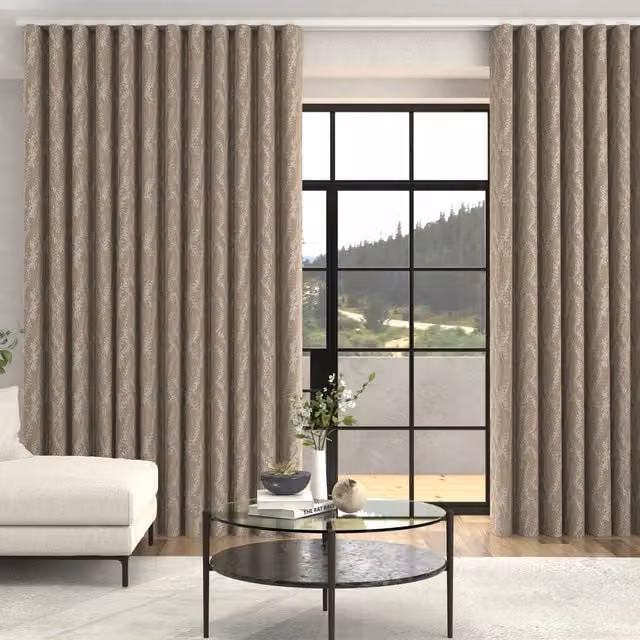 Terrys Grace Jacquard Floral Made To Measure Blackout Curtains in Pink and Beige