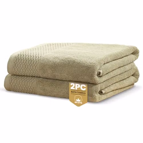 Rapport Home Eden Weave 2-Pack Cotton Bath Towels in Green, W/D/H: 70 x 120 cm – 3