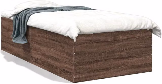 Berkfield Home Single Bed Frame in Brown Oak, W/D/H: 90 x 190 cm – 1