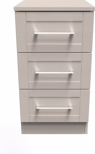 2 U Ripon Ready Assembled 3 Drawer Bedside Cabinet in Taupe