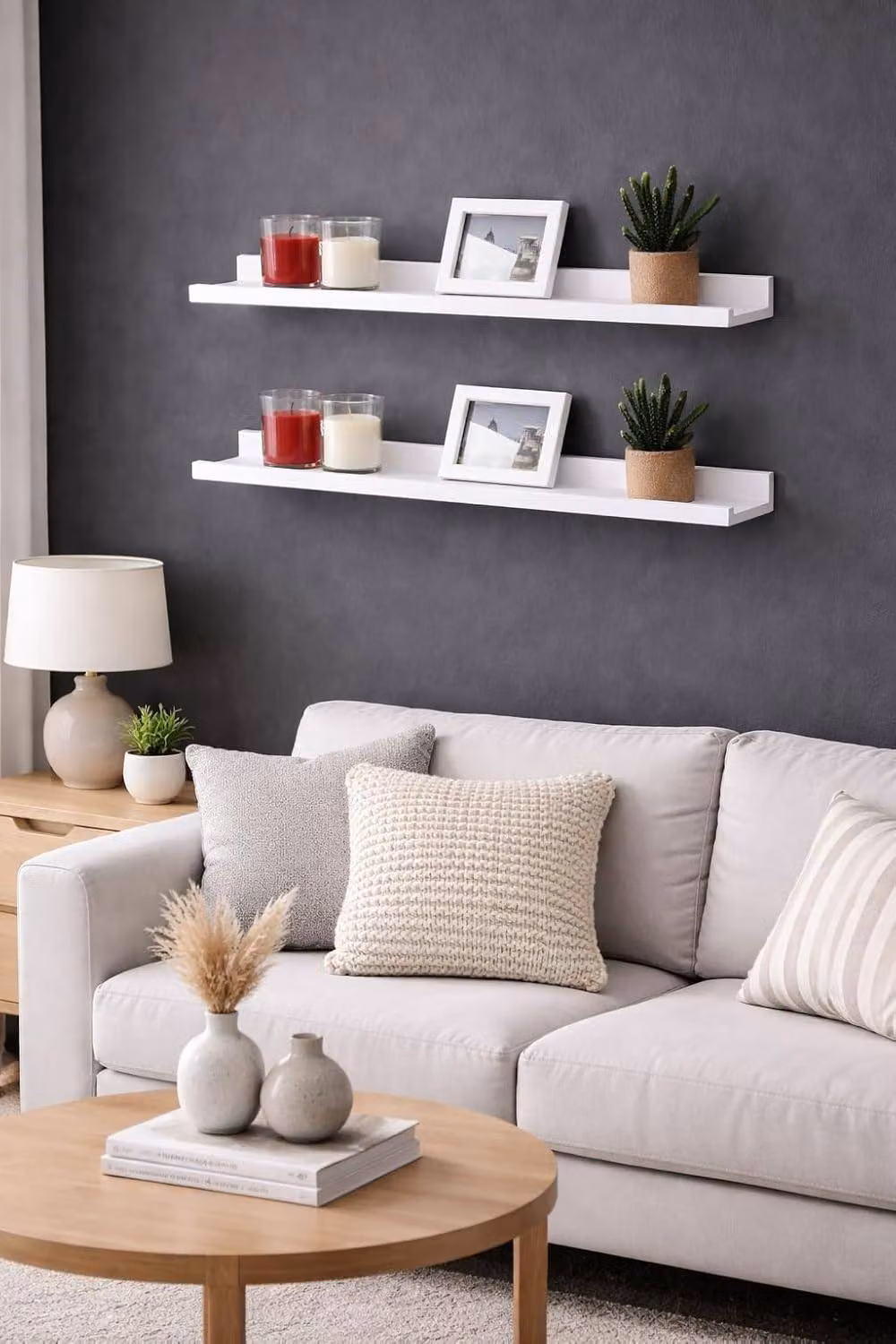 SPOT ON DEALZ Set of 2 White Wooden Floating Shelves, W: 80 cm – 5