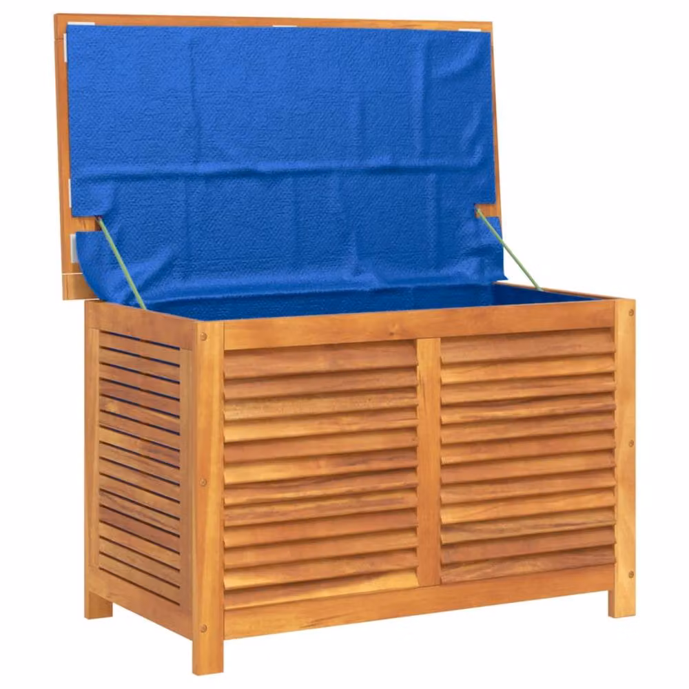 Berkfield Home Garden Brown Solid Wood Acacia Louver Storage Box W: 90 cm, D: 50 cm, H: 56 cm – 3
