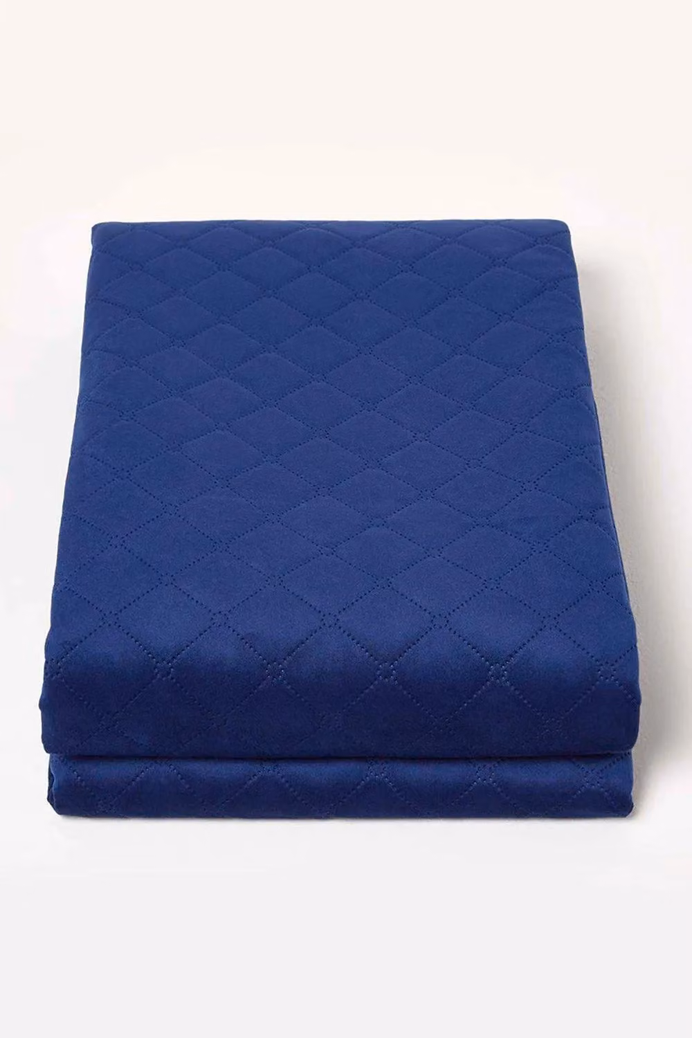Homescapes Diamond Quilted Velvet Throw in Blue, W/D/H: 150 x 200 cm – 2