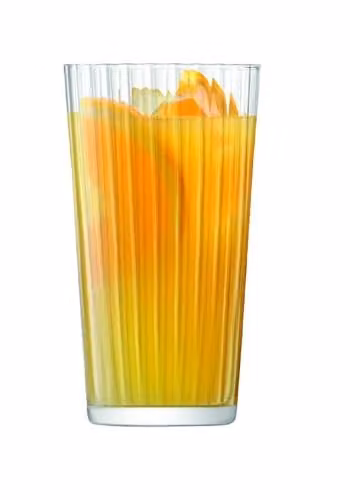 LSA International Gio Line Striped Juice Glass Tumbler, Transparent, 320 ml, Set of 4