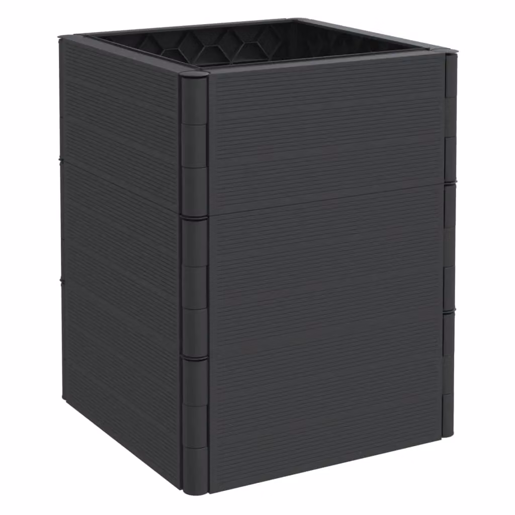Berkfield Anthracite Plastic Garden Planter in Black W/D/H: 53 x 26 x 26 cm – 3