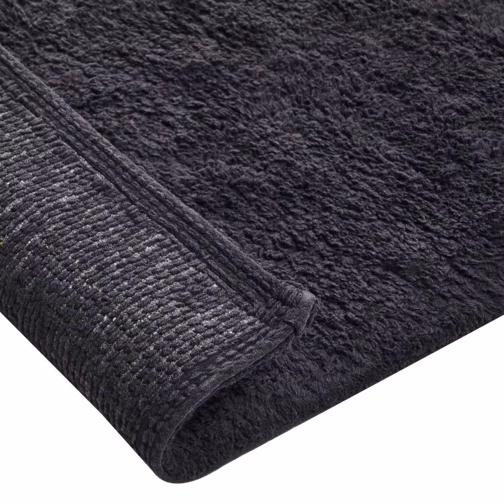 Wyld and Coco Black Cotton Bath Mat, W: 60 cm x D: 90 cm – 4