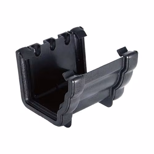 FloPlast Black Cast Iron Effect PVC Ogee Gutter Union Bracket, Pack of 2 – 2