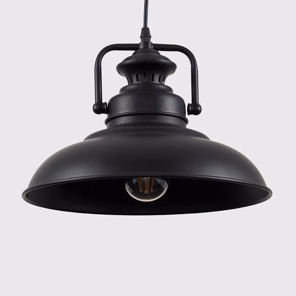 ValueLights Duomo Black Metal Industrial Style Dome Pendant Ceiling Light – 2