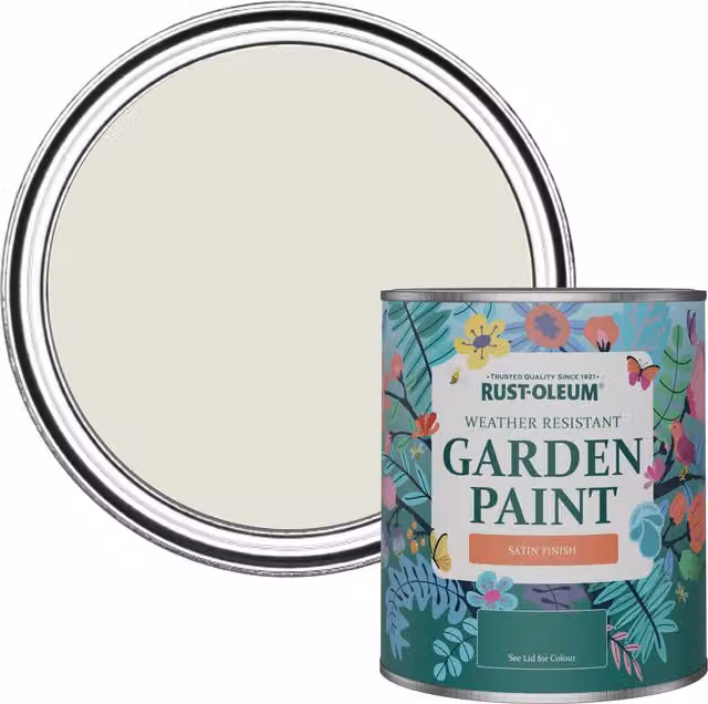Rust-Oleum Water-Based Garden Paint in Satin Finish, Beige/Yellow, 0.75 l