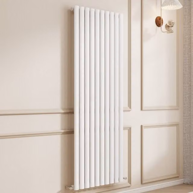 Banyetti Orva White Vertical Single Oval Column Radiator H: 160 cm, W: 59 cm