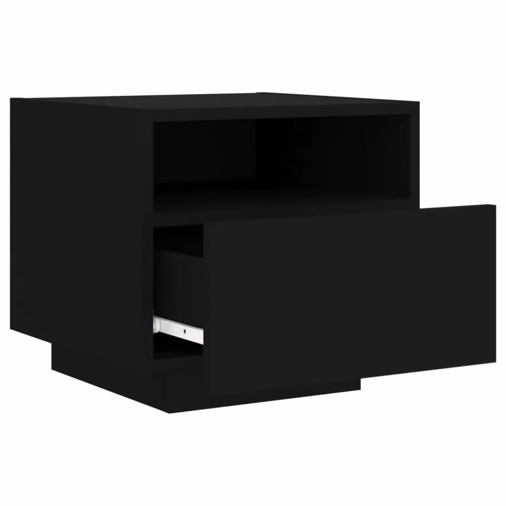 Berkfield Home Set of 2 Black Bedside Cabinets with Integrated LED Lighting, W/D/H: 40 x 39 x 37 cm – 4