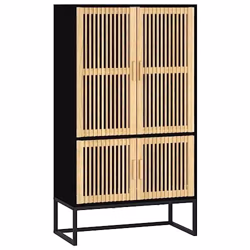 vidaXL Scandinavian Highboard in Black, W/D/H: 70 x 35 x 125 cm