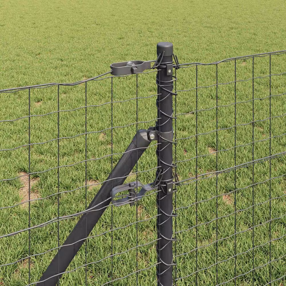 Berkfield Home Modern Euro Fence with 13 Posts, Grey Galvanised Steel, 0.6 x 50 m – 3