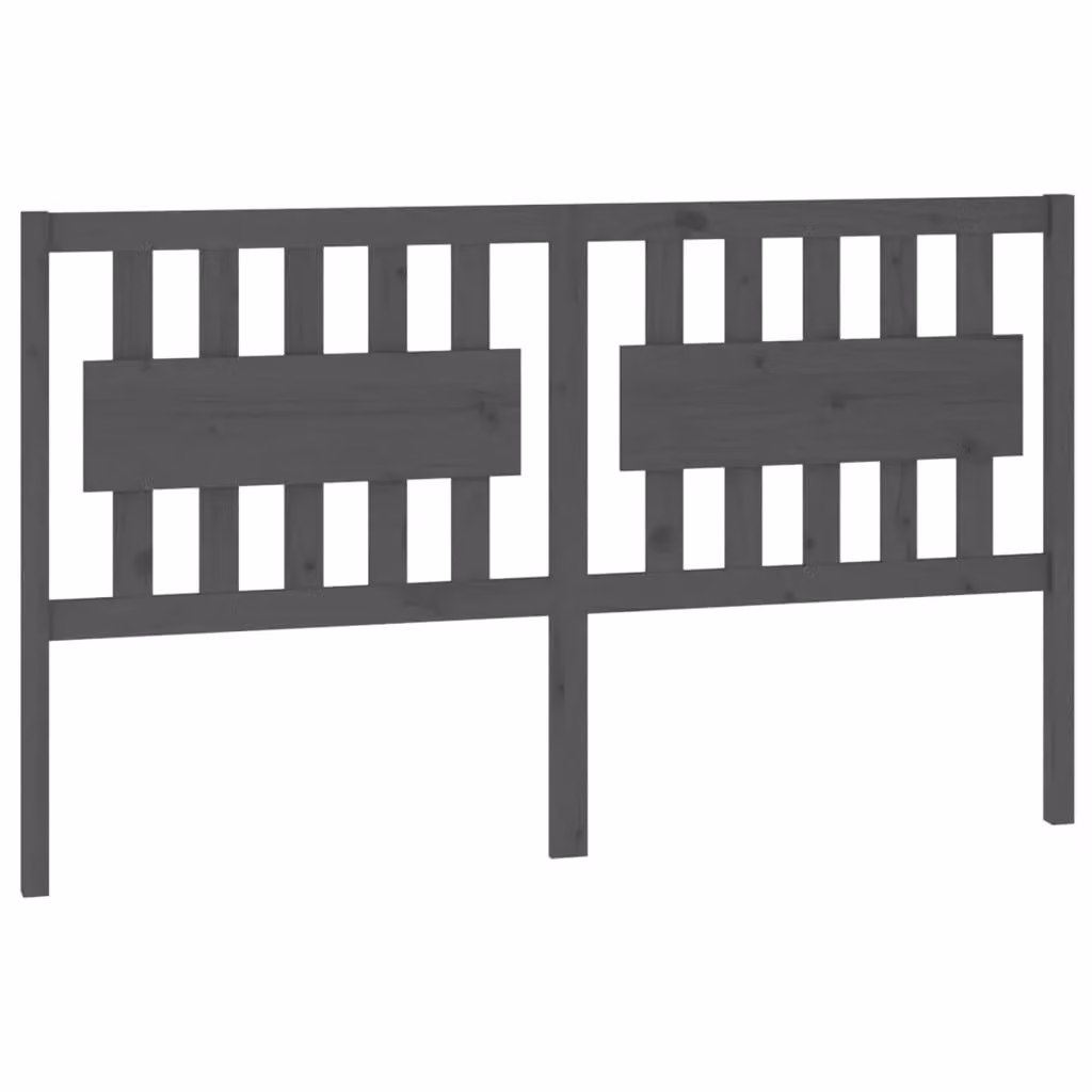 Berkfield Home Rustic Grey Solid Pine Wood Bed Headboard W: 165.5 cm, D: 4 cm, H: 100 cm – 2