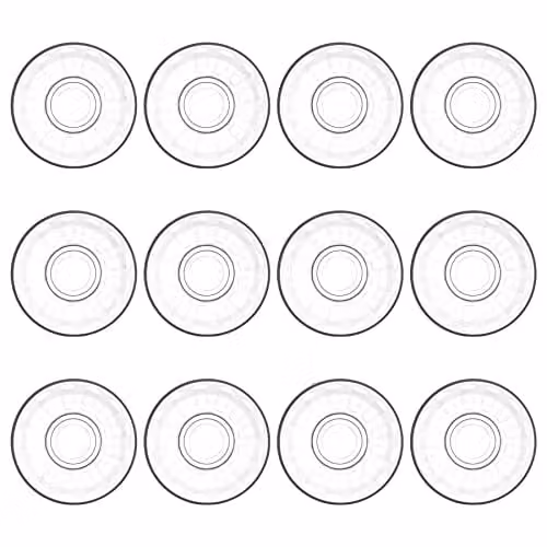 LAV Klasik Dimpled Glass Tea Cup Saucers, Clear, Pack of 12, Diameter: 10 cm – 1