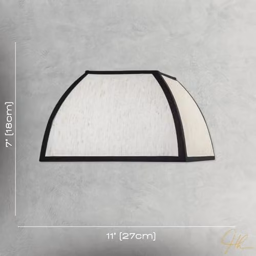 Happy Homewares Vintage Victorian Square Lamp Shade in Beige, Black and White Fabric with W/H: 18 x 27 cm – 3