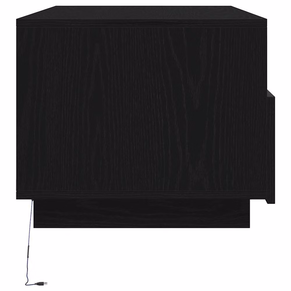 Berkfield Home Modern Coffee Table with LED Lights in Black Oak, W: 90 cm, D: 49 cm, H: 40 cm – 3