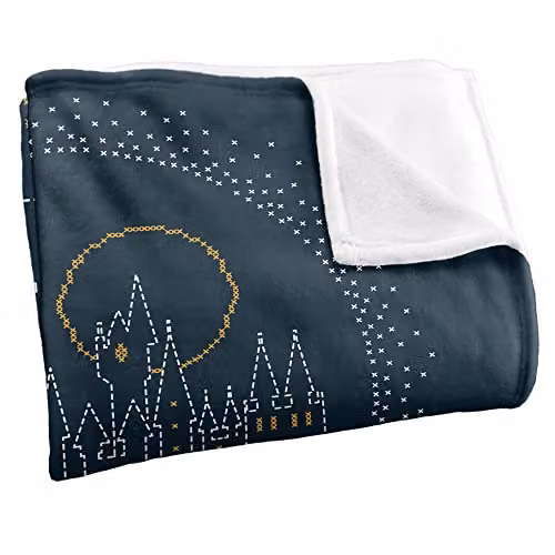 LOGOVISION Harry Potter I'd Rather Stay at Hogwarts Fleece Throw Blanket, White, W: 152 cm, D: 127 cm – 2