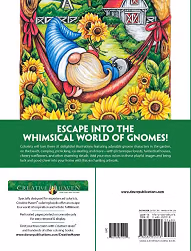 Dover Creative Haven Gnome Sweet Gnome Adult Coloring Book – 2