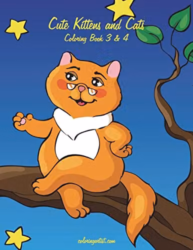 Cute Kittens and Cats Colouring Book 3 & 4 by Createspace, Multicolour