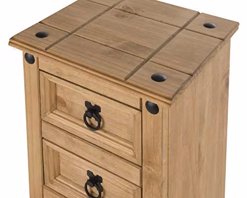 Mercers Furniture Corona Narrow 6 Drawer Chest Solid Wood Pine Bedside Cabinet, H 105 cm x W 35 cm x D 33 cm – 3