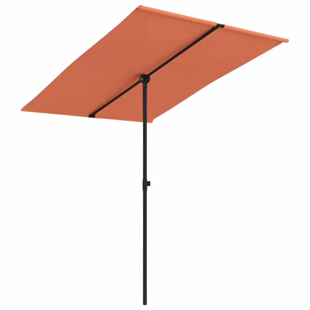 Berkfield Home Outdoor Parasol with Aluminium Pole, Brown/Orange, W: 200 cm, D: 150 cm – 2