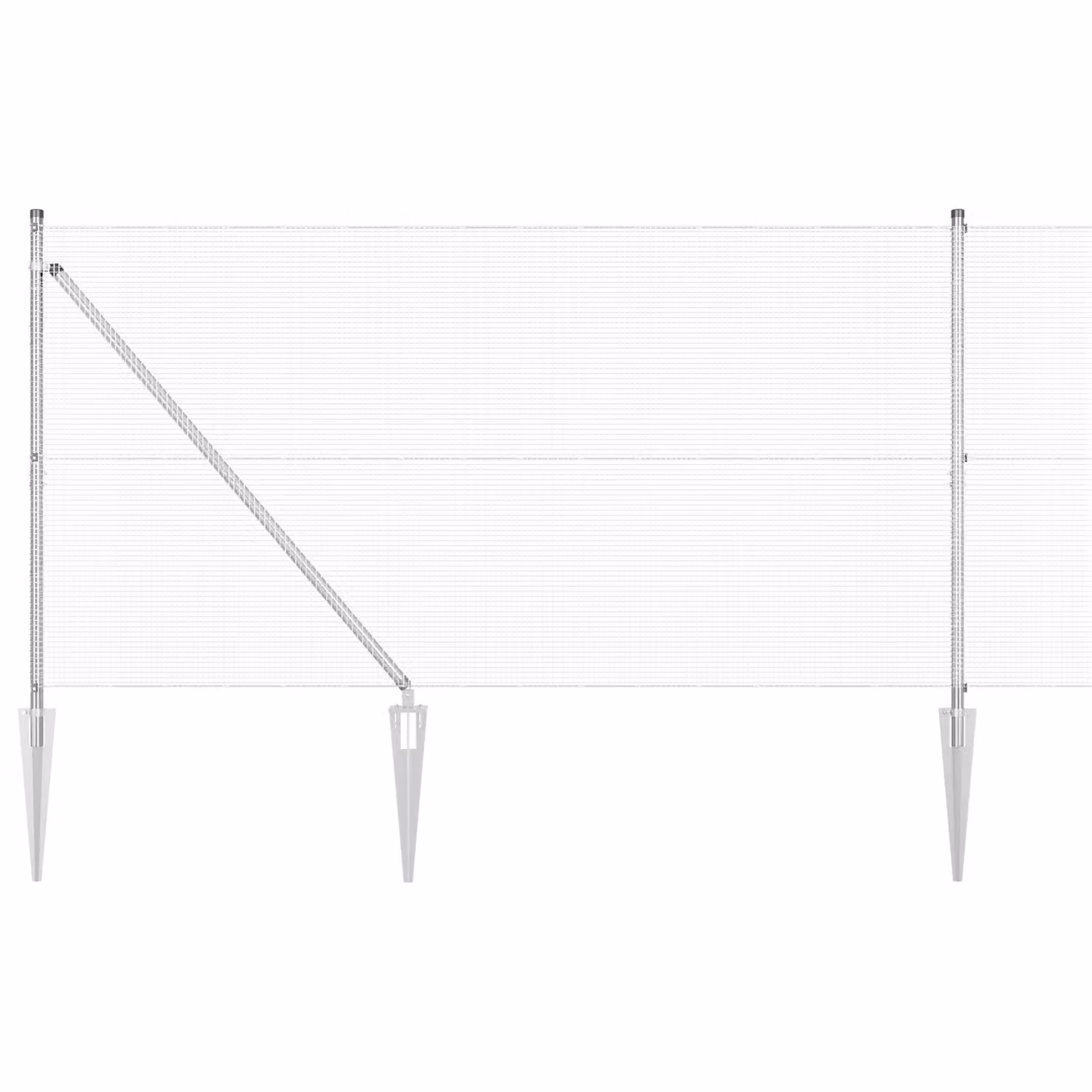 Berkfield Home Welded Wire Fence with 7 Spike Posts, Galvanised Steel, Silver, W: 10 m, H: 1.4 m – 2