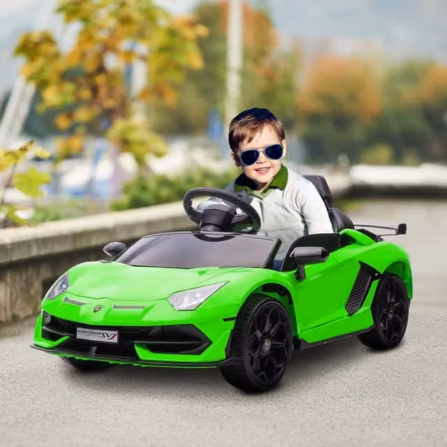 HOMCOM Lamborghini Licensed Electric Ride On Car with Remote Control, Green
