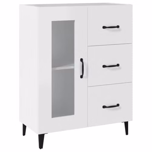 vidaXL Modern White Sideboard in Engineered Wood W/D/H: 69.5 x 34 x 90 cm