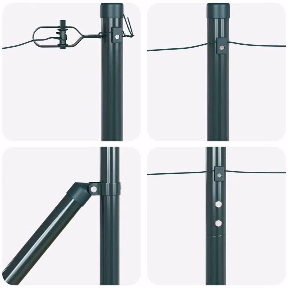 Berkfield Home Galvanised Steel Fence Posts with Spike, Green, 26 Pieces, Height: 160 cm, Diameter: 32 mm – 4