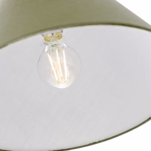 Happy Homewares Classic Cone Fabric Lampshade in Green and White, W/D/H: 13 x 13 x 20 cm – 2