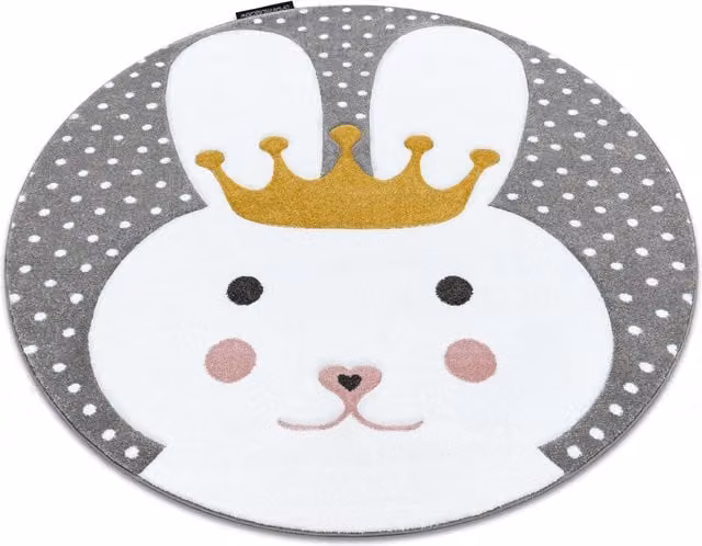 RugsX Petit Round Grey Kids Motif Rug, Diameter: 160 cm – 1