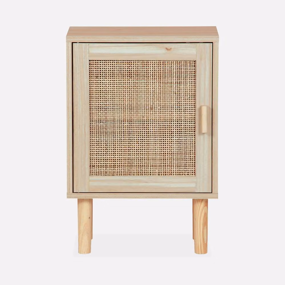 sweeek 1-door Woven Rattan Bedside Table in Brown – 2