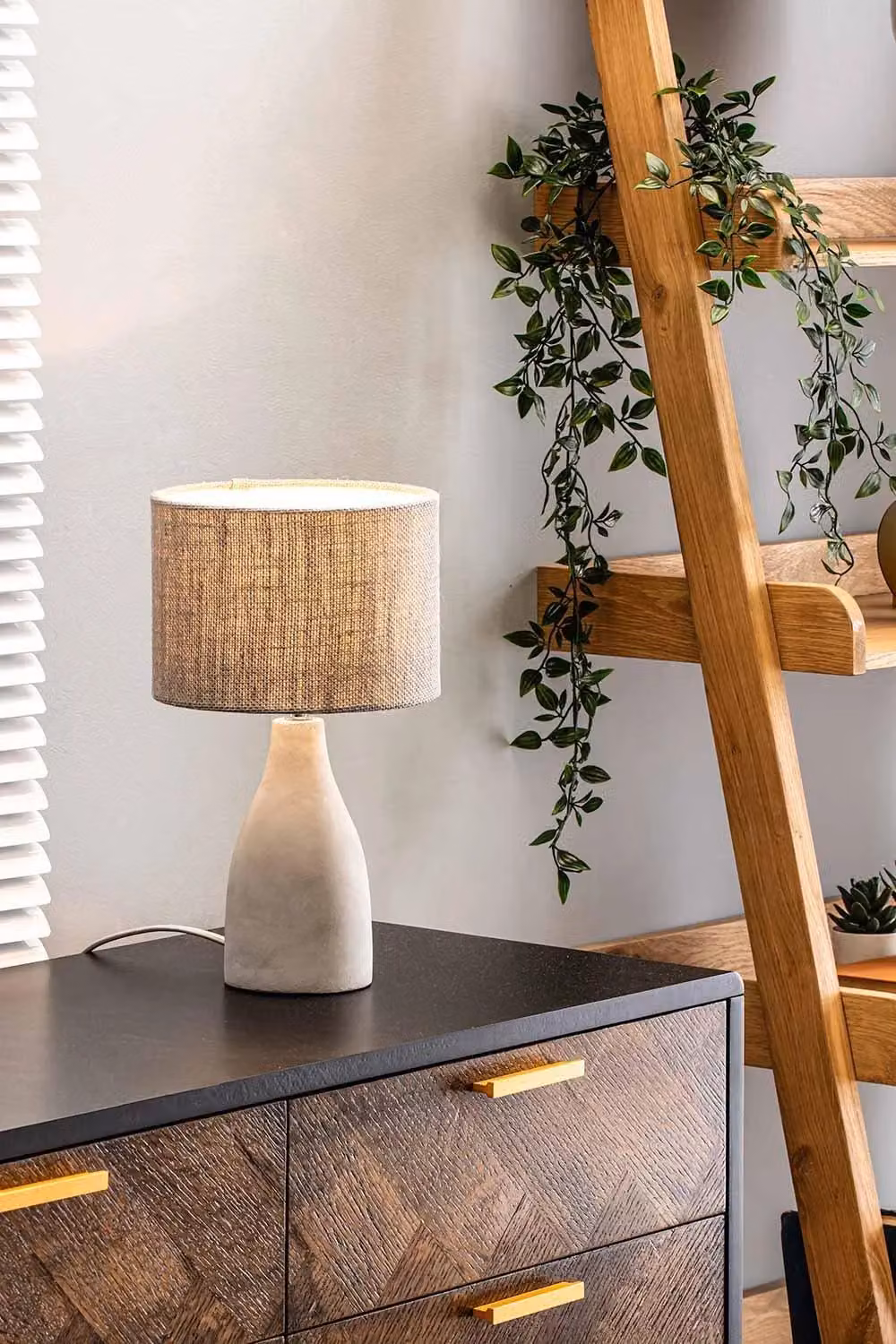 BHS Lighting Mini Marcus Table Lamp in Silver and Grey with Concrete Base – 2
