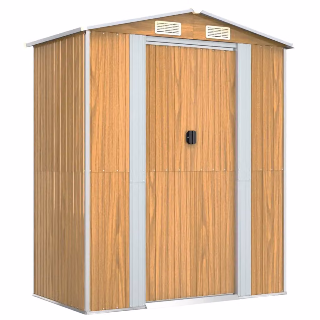 Berkfield Home Garden Shed in Brown Galvanised Steel, W/D/H: 192 x 108 x 223 cm – 2